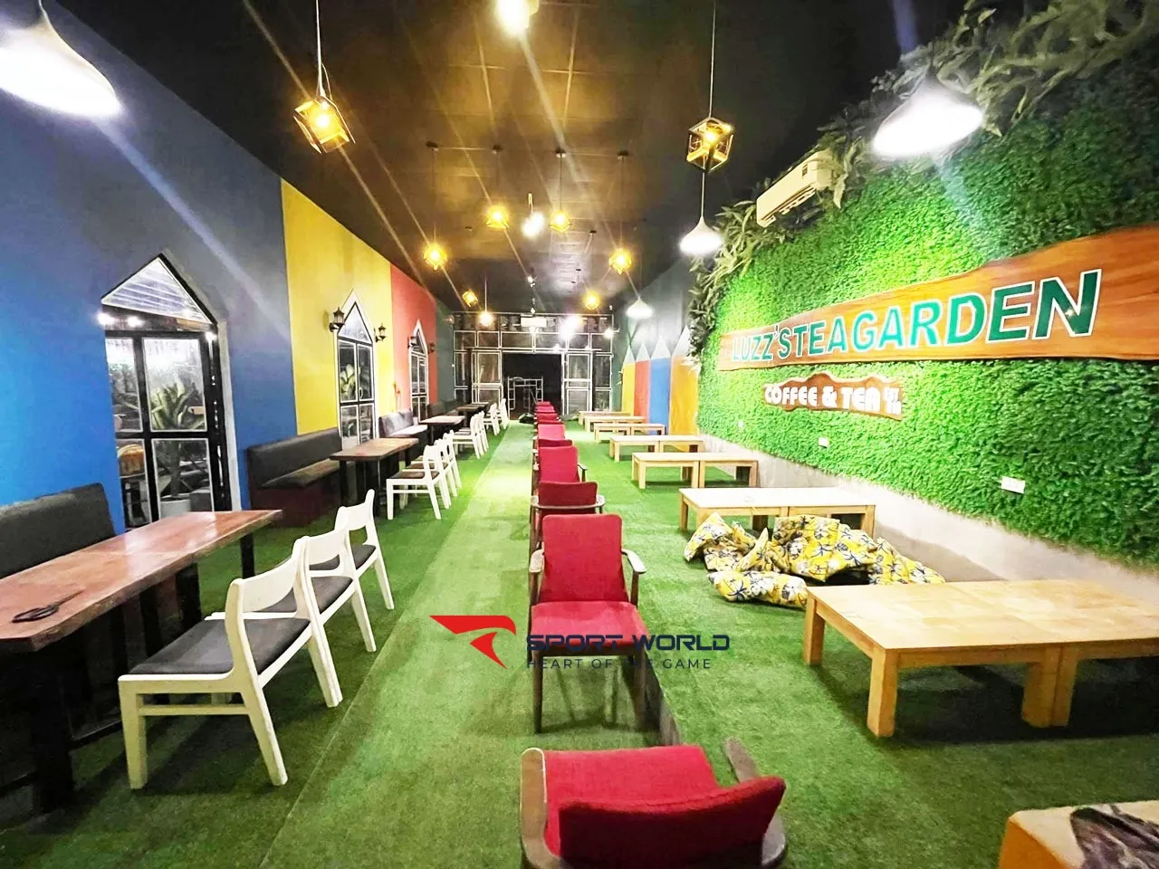 cỏ nh&acirc;n tạo qu&aacute;n cafe