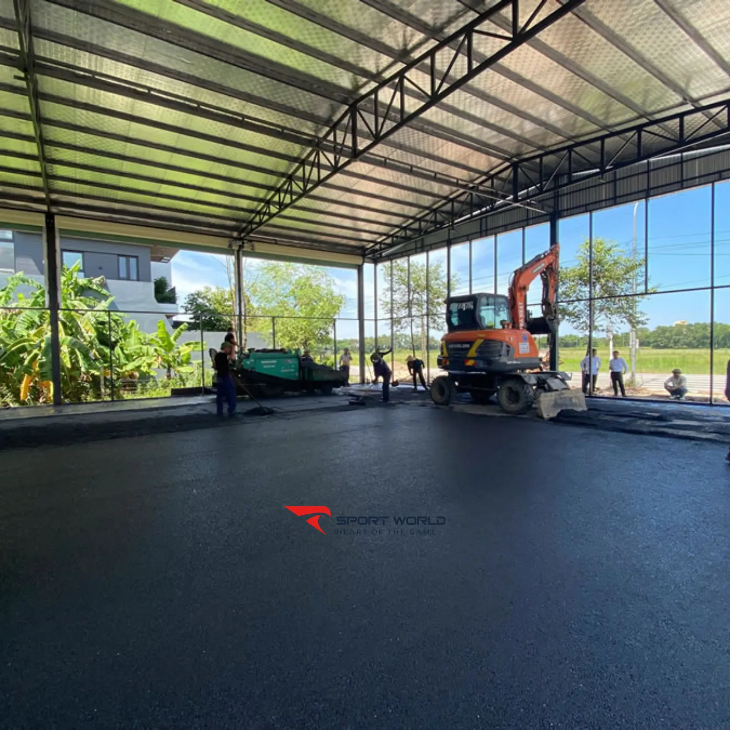 Quy tr&igrave;nh thi c&ocirc;ng nền asphalt s&acirc;n pickleball