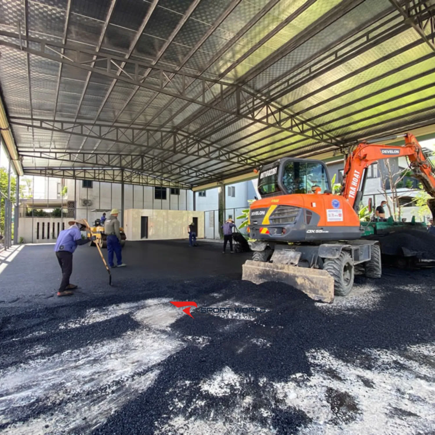 Quy tr&igrave;nh thi c&ocirc;ng nền asphalt s&acirc;n pickleball