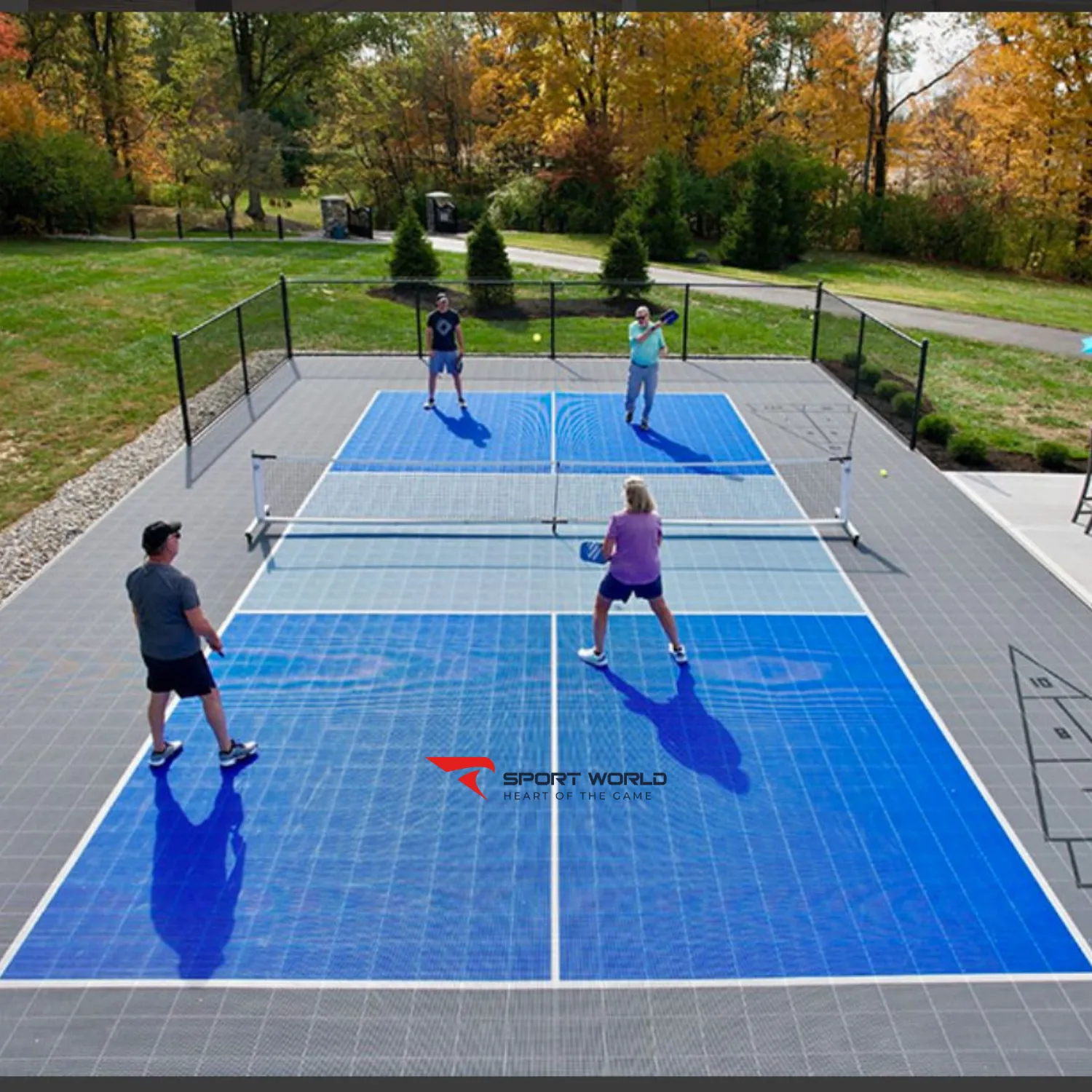 Thi công sân pickleball bằng sàn PP Interlocking
