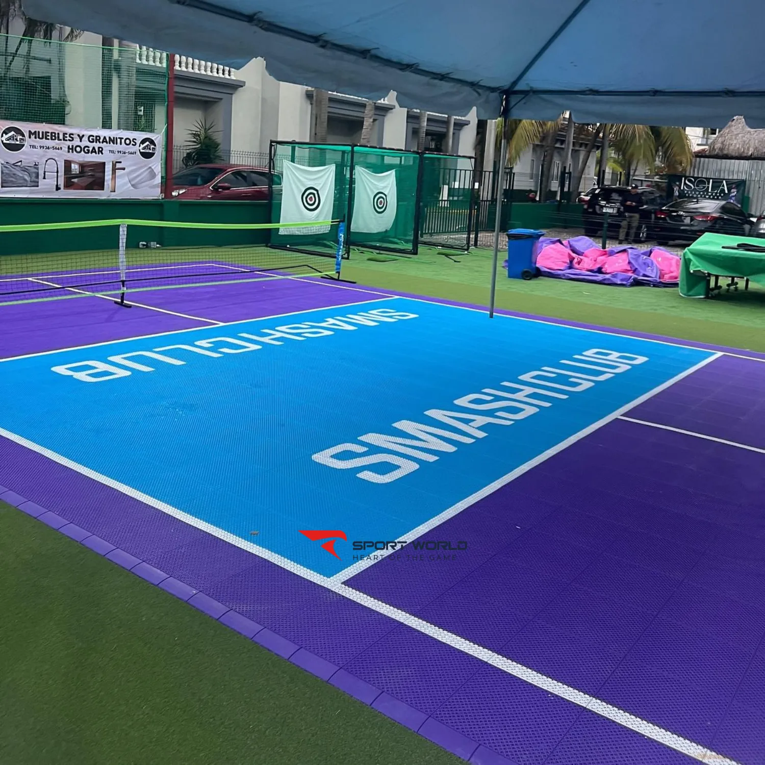 Thi công sân pickleball bằng sàn PP Interlocking