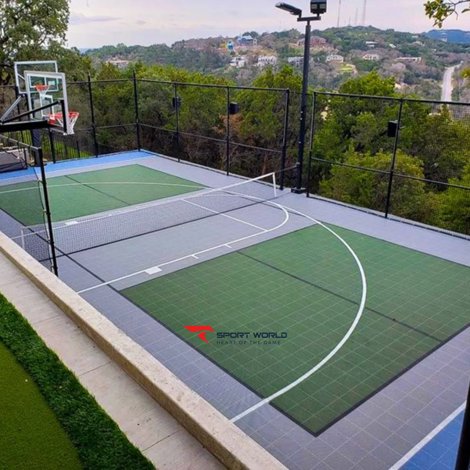 Thi công sân pickleball bằng sàn PP Interlocking