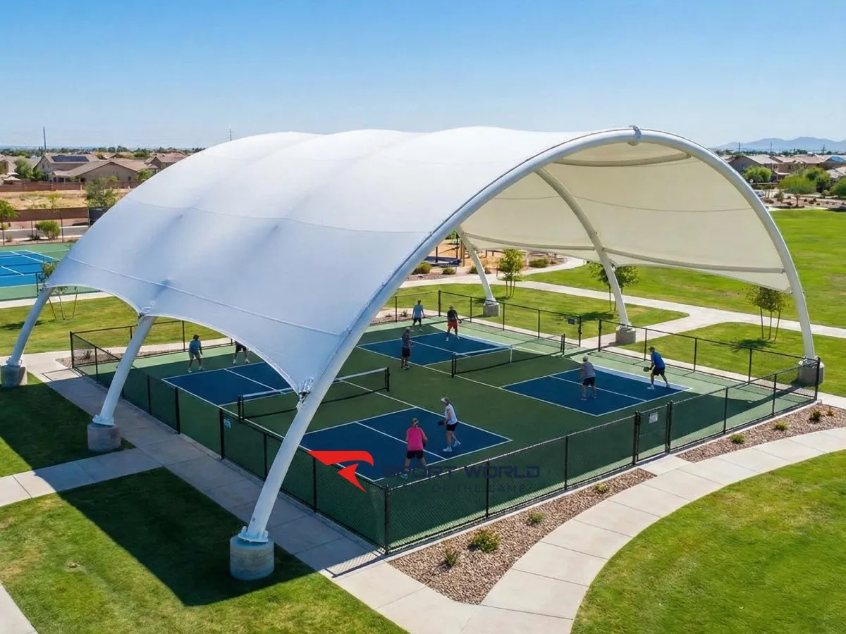 M&aacute;i che bạt PVDF cho s&acirc;n pickleball