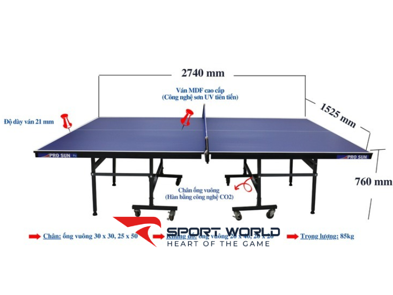 B&agrave;n b&oacute;ng b&agrave;n Pro sun P10