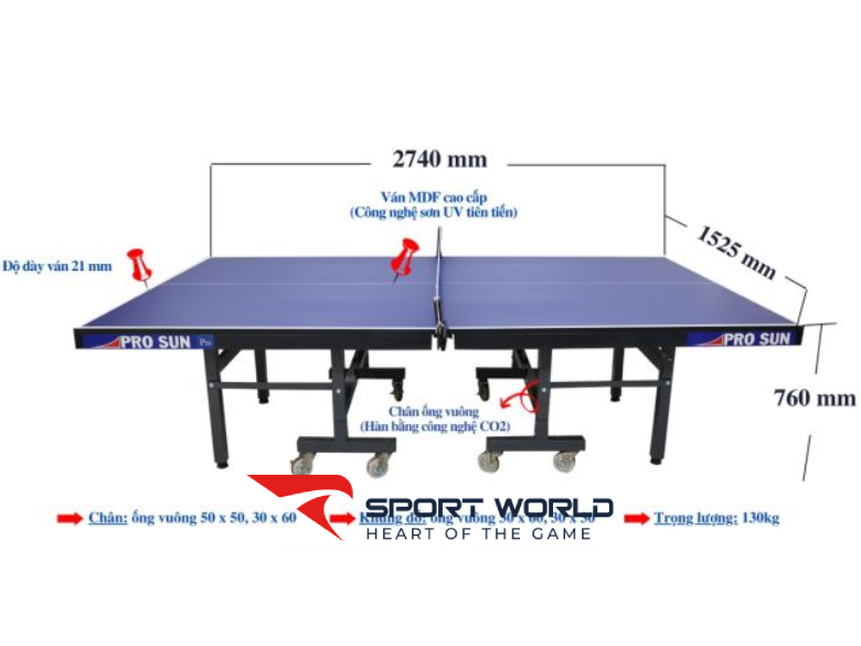 B&agrave;n b&oacute;ng b&agrave;n Pro sun P25