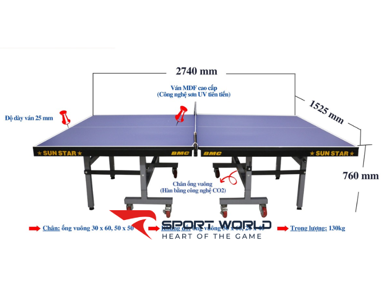 B&agrave;n b&oacute;ng b&agrave;n Sunstar 2 sao