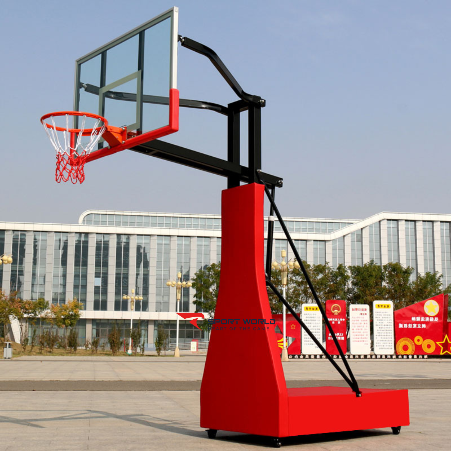 Trụ b&oacute;ng rổ thi đấu di động S028