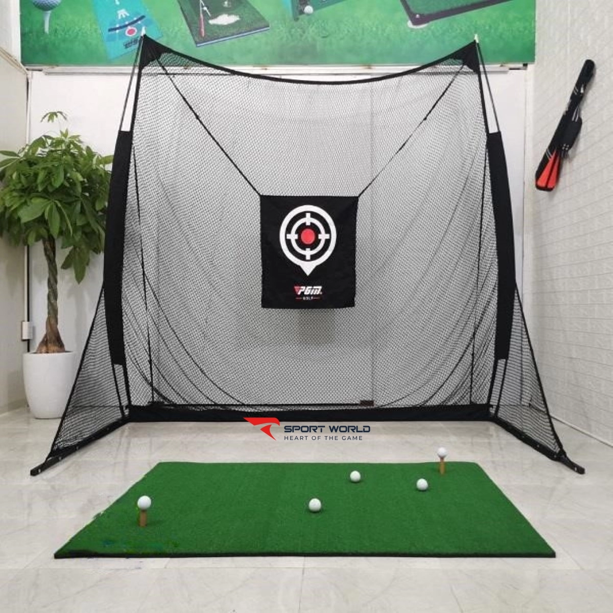 Combo Lưới Tập Golf Swing 2.5x2.5M Và Thảm Swing 1.2x1.2M