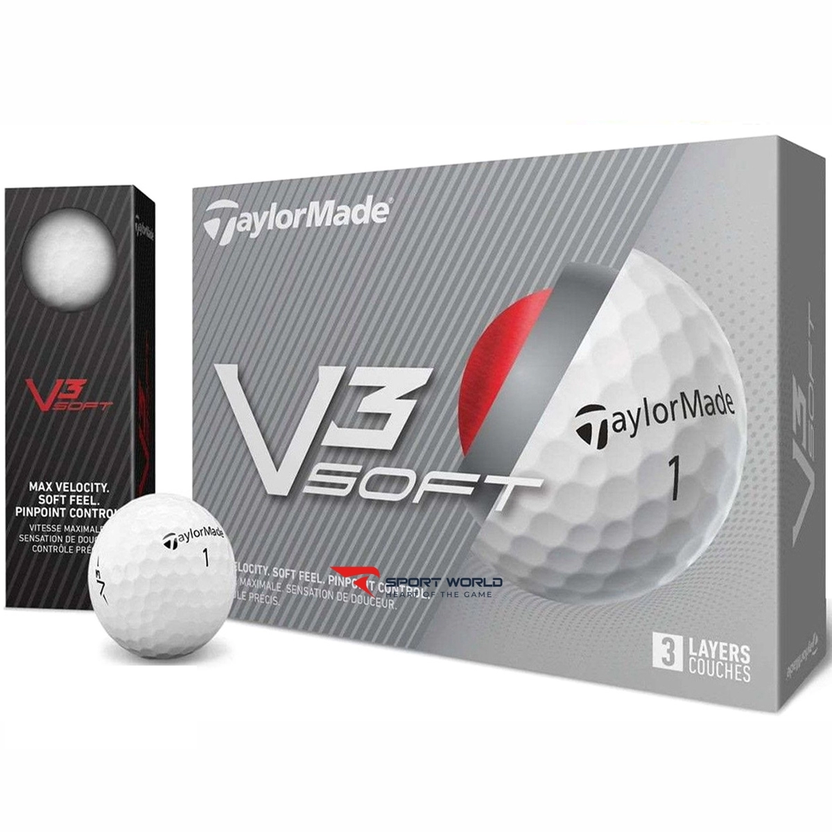 Bóng golf Taylormade V3 Soft (hộp 12 quả/4 tuýp)