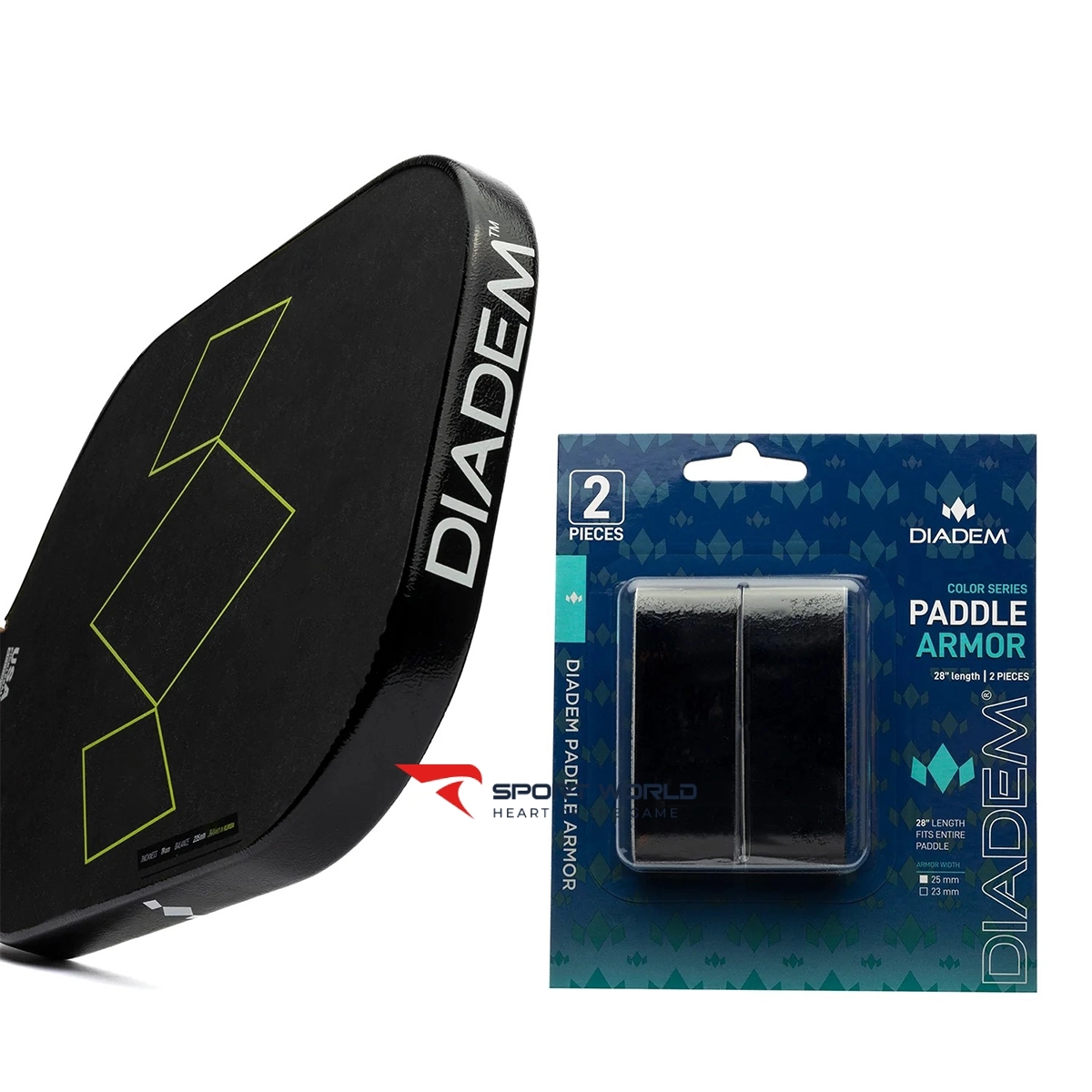 Miếng dán bảo vệ đầu vợt Pickleball DIADEM Paddle Armor 25mm chính hãng