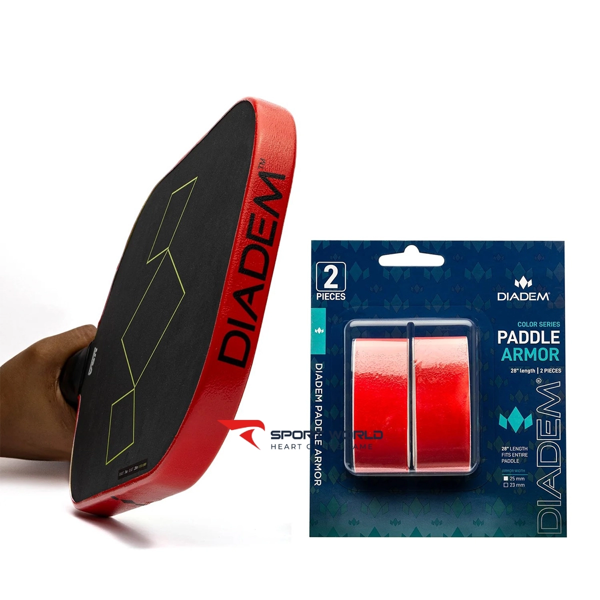 Miếng dán bảo vệ đầu vợt Pickleball DIADEM Paddle Armor 25mm chính hãng