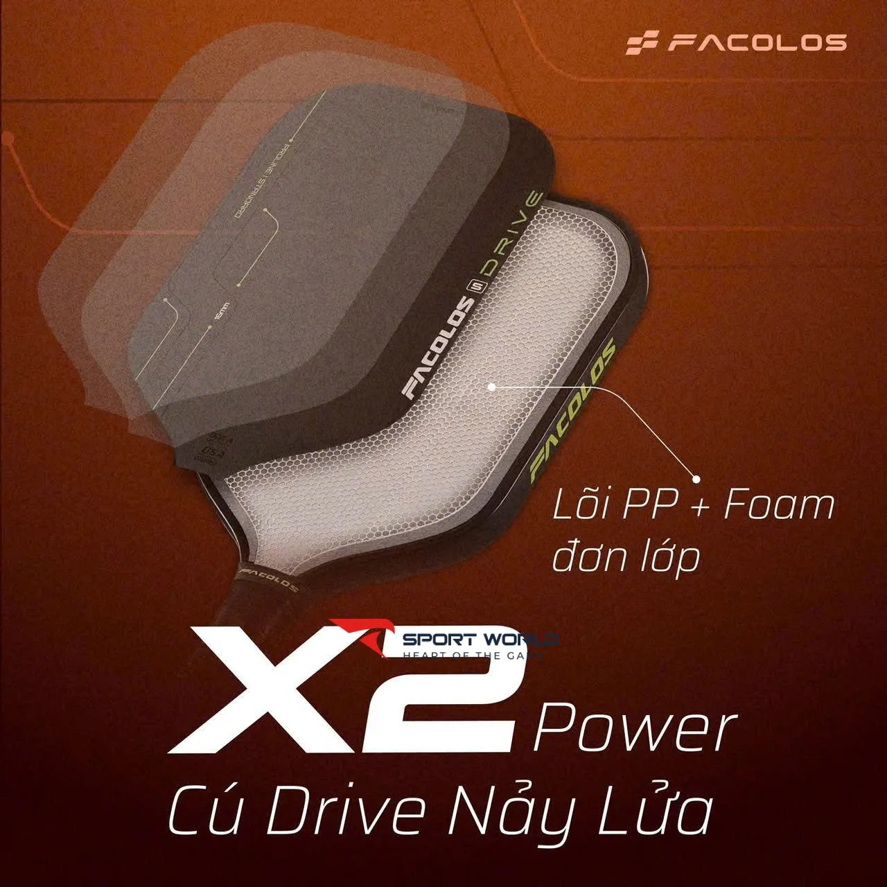 Vợt Pickleball Facolos Drive Swift