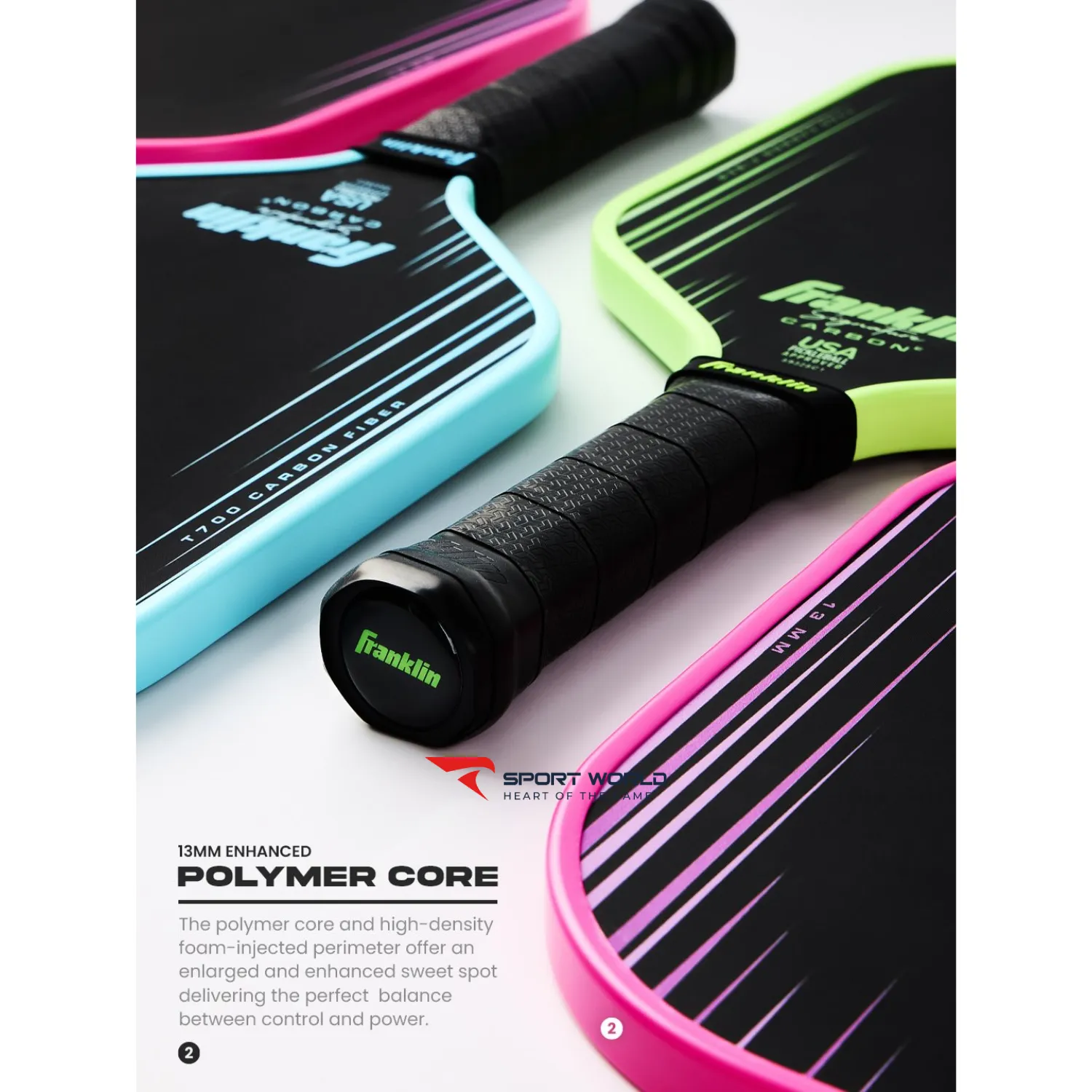 Vợt Pickleball Franklin Signature Carbon 13mm Elongated