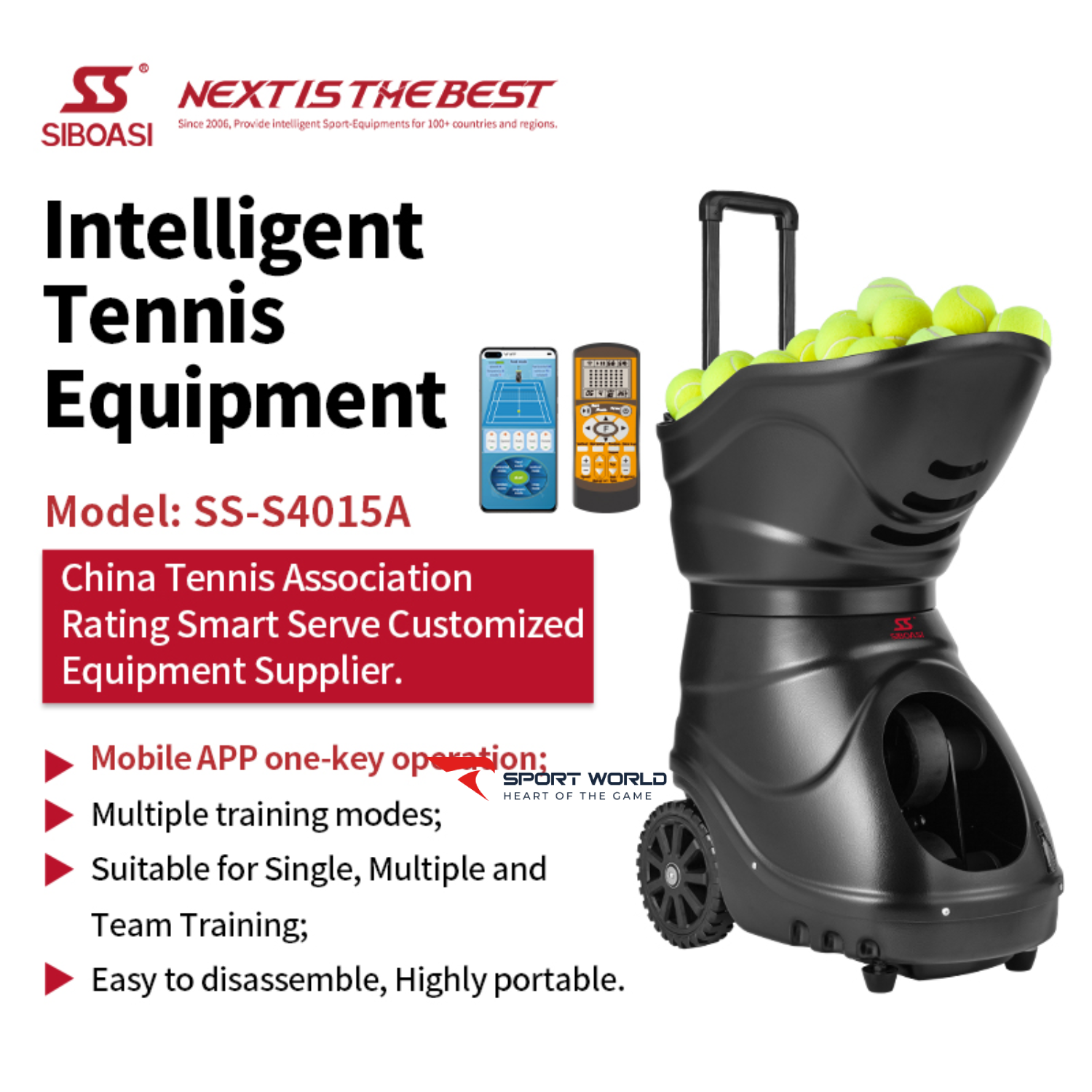 M&aacute;y bắn b&oacute;ng tennis Siboasi S4015A