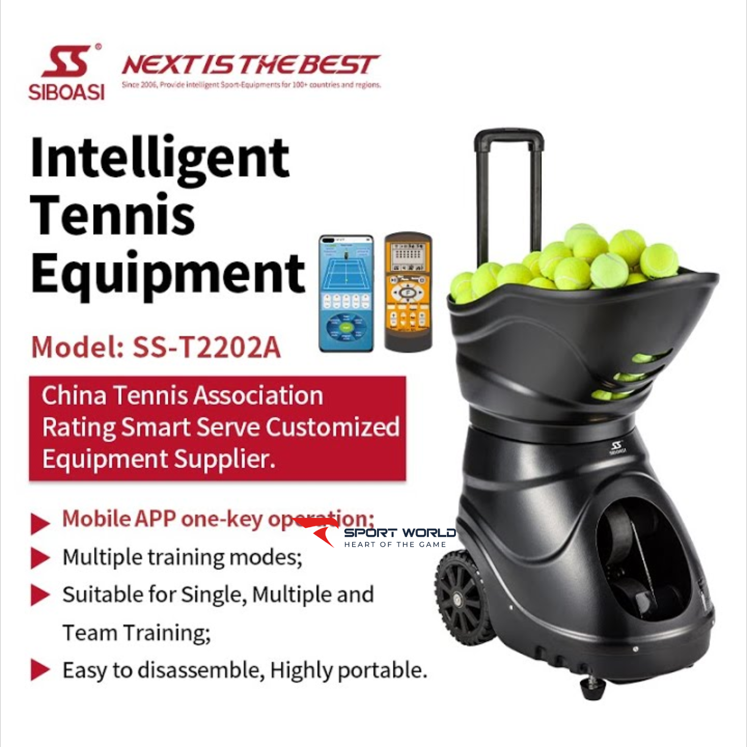 M&aacute;y bắn b&oacute;ng tennis Siboasi T2202A