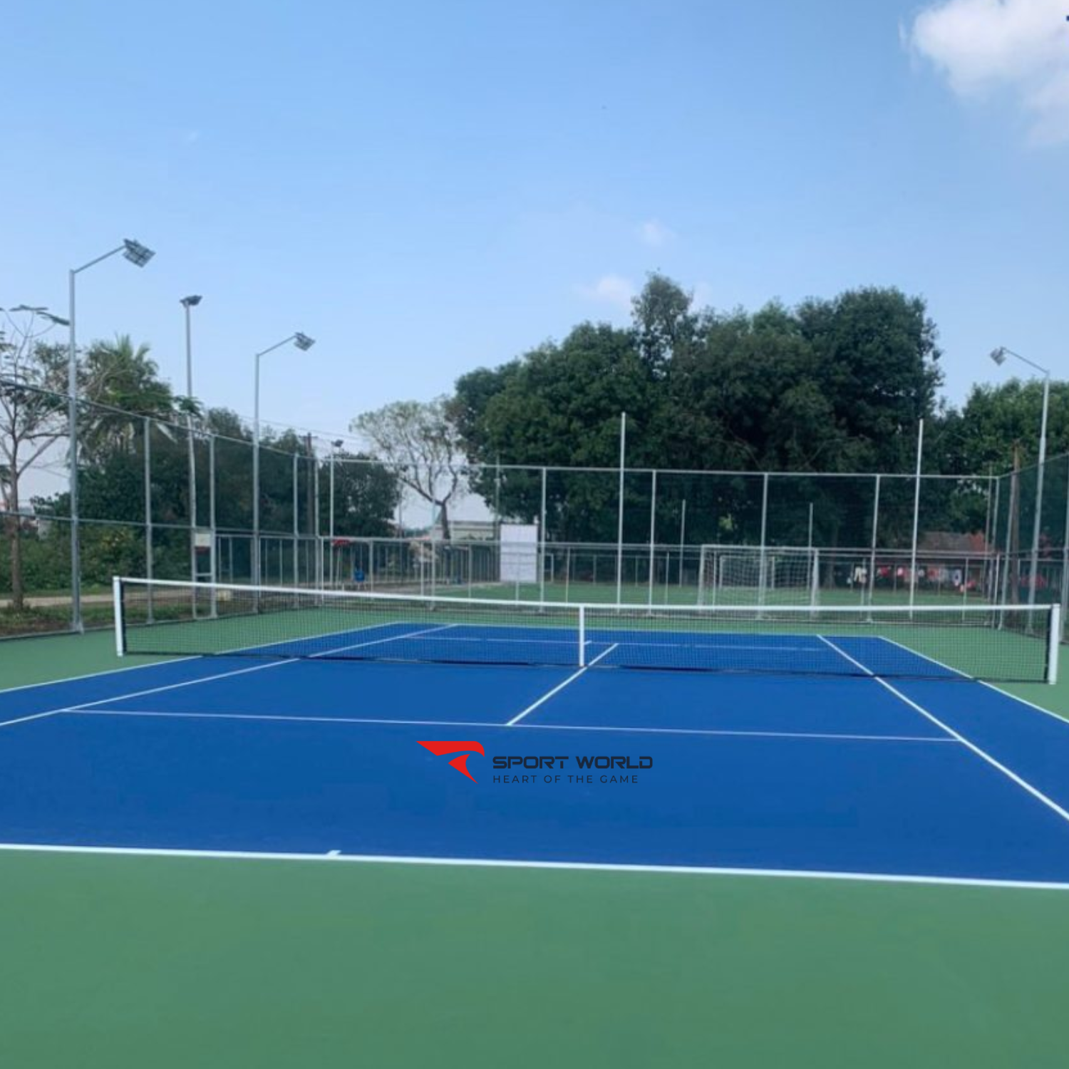 Trụ tennis ch&ocirc;n n&ograve;ng ống nh&ocirc;m oval tăng đơ trong S25241