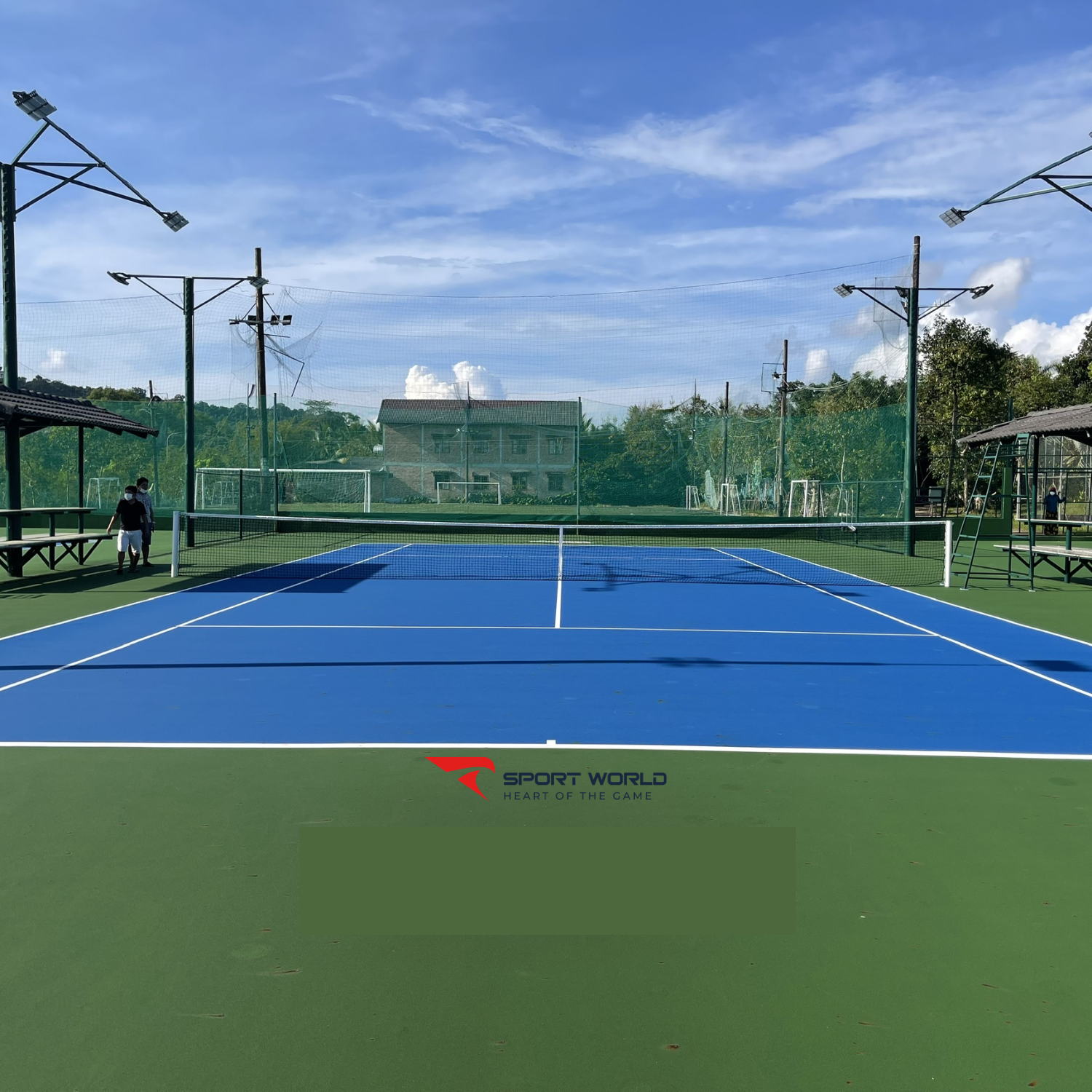 Trụ tennis đặt nổi, ống th&eacute;p mạ kẽm 100 x 100mm, tăng đơ trong SODEX S25256