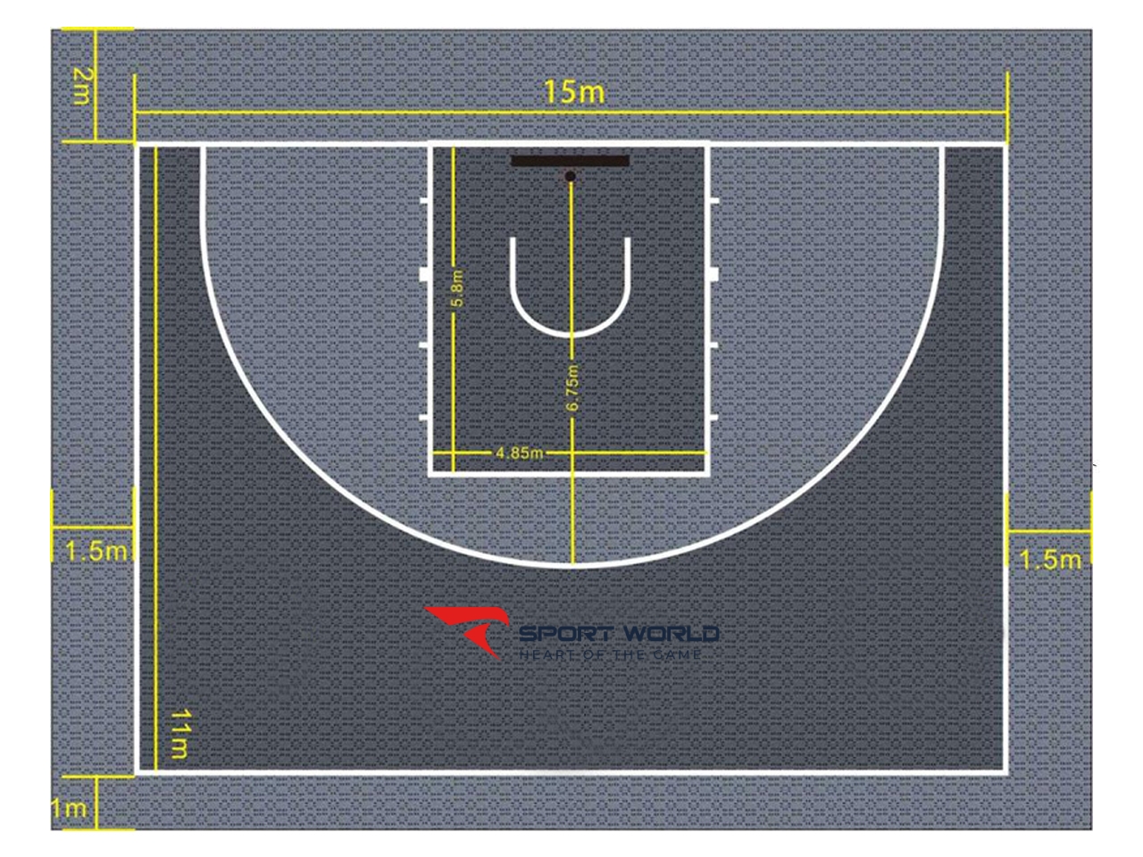Kích thước sân bóng rổ 3×3
