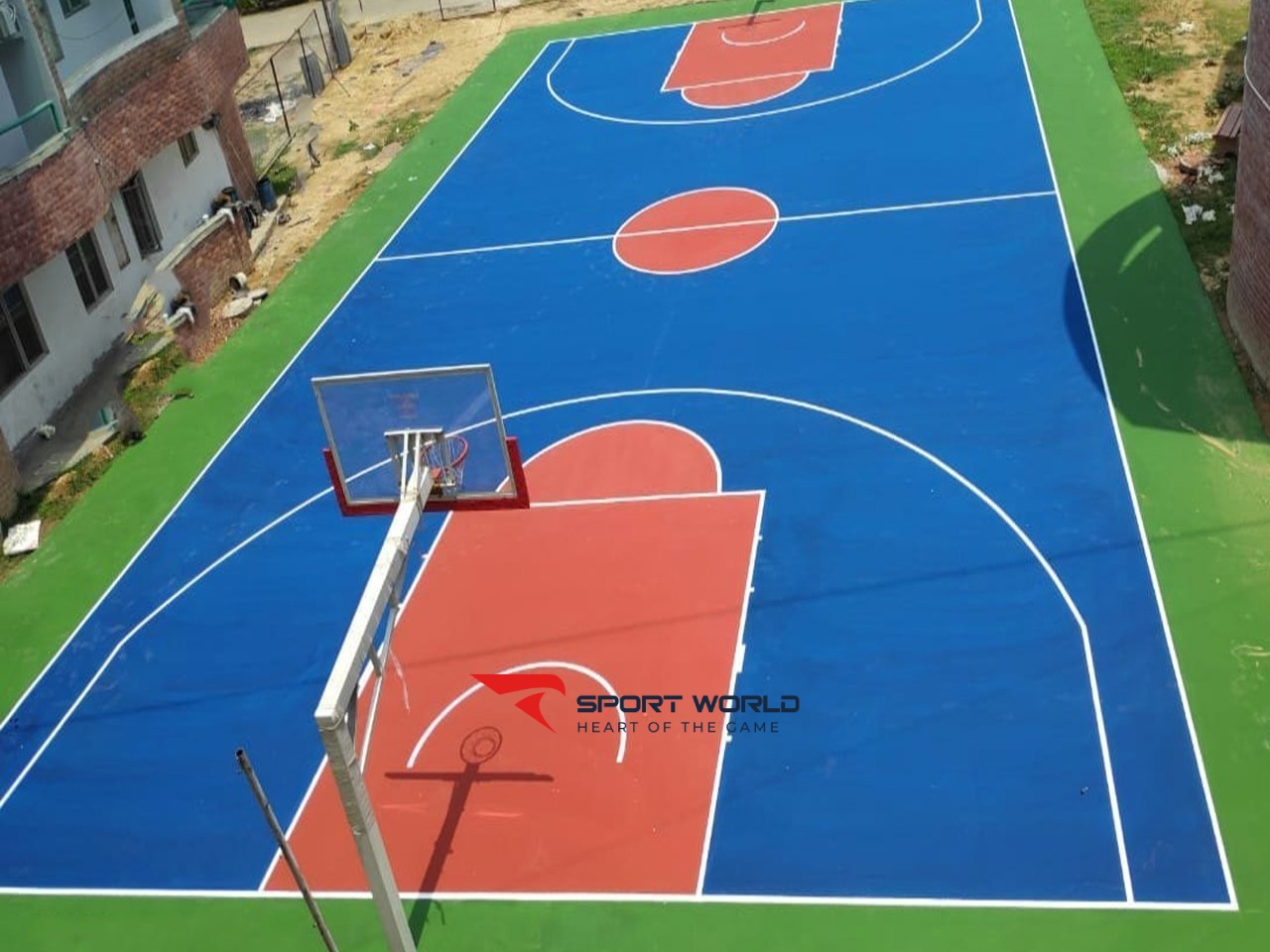 Thi công bằng sơn sân bóng rổ bằng sơn acrylic