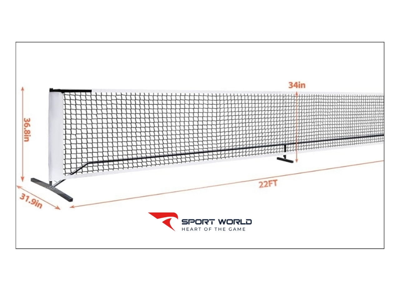 Kích thước chiều cao lưới pickleball chuẩn