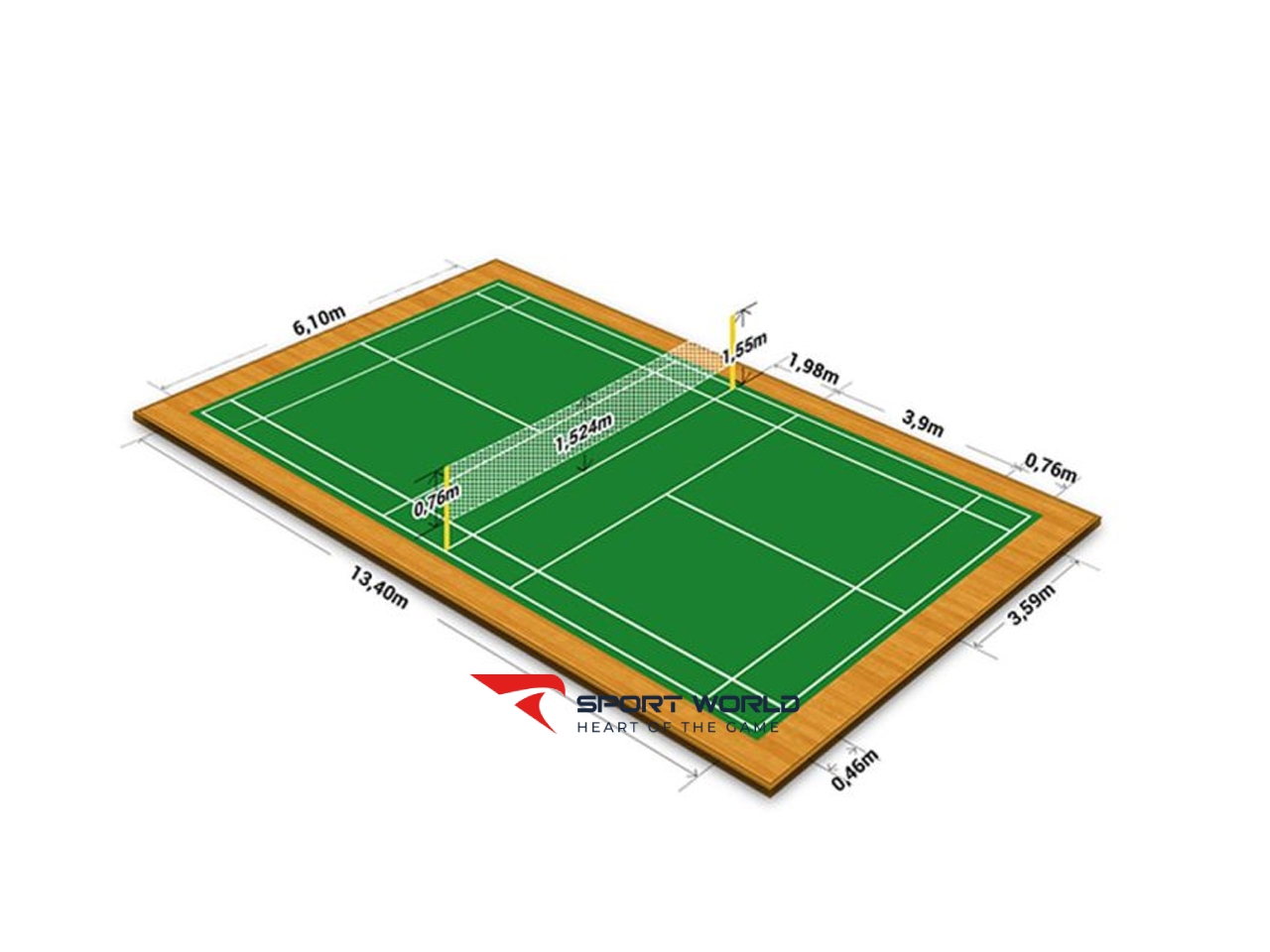 Kích thước sân Pickleball chuẩn quốc tế