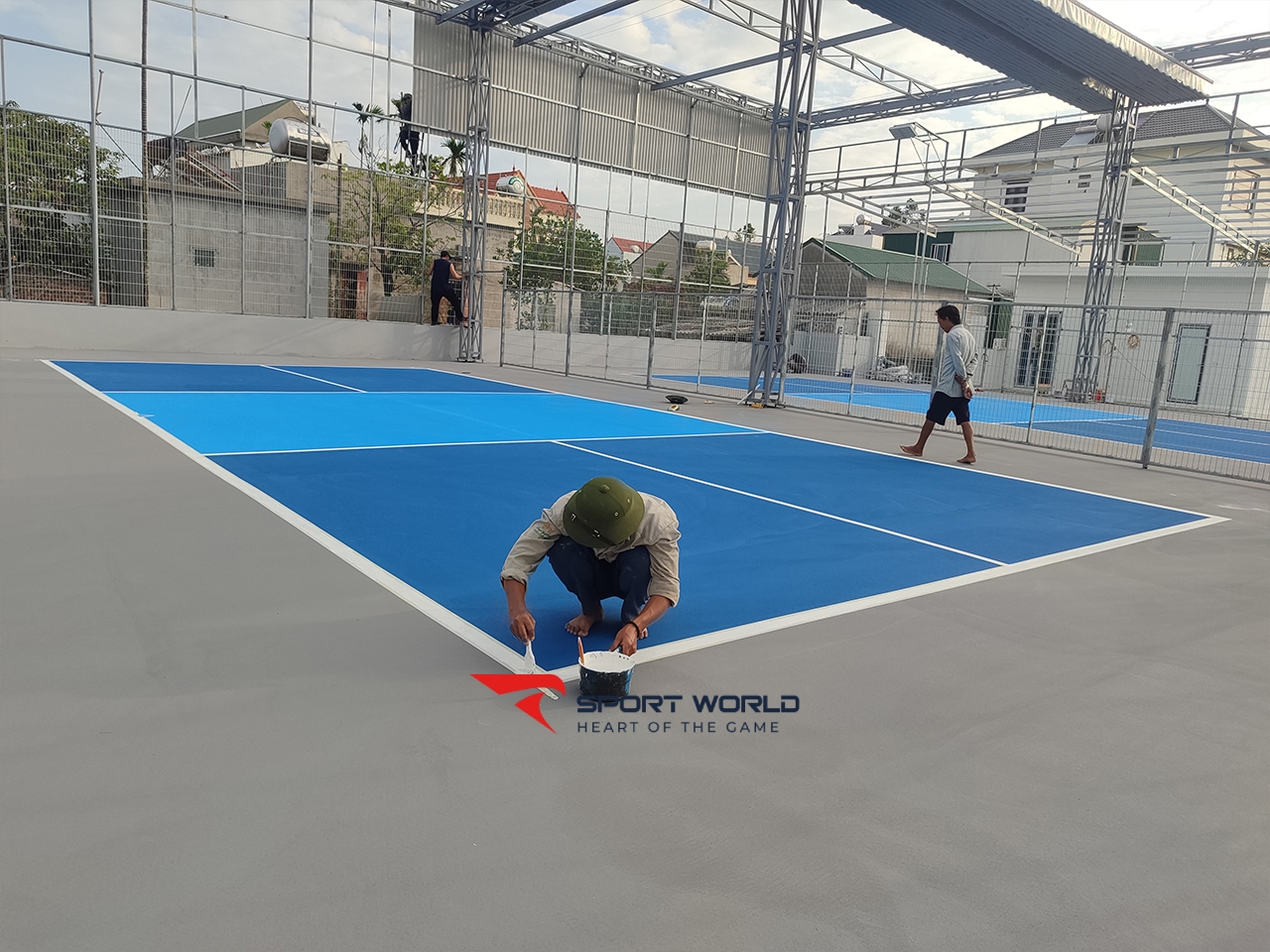 Thế Giới Thể Thao thi công sơn sân Pickleball