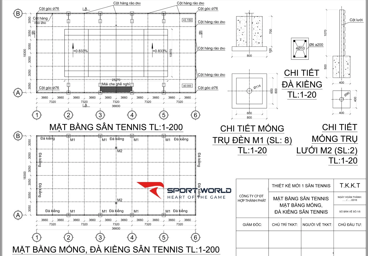 Kích thước sân tennis tiêu chuẩn ITF