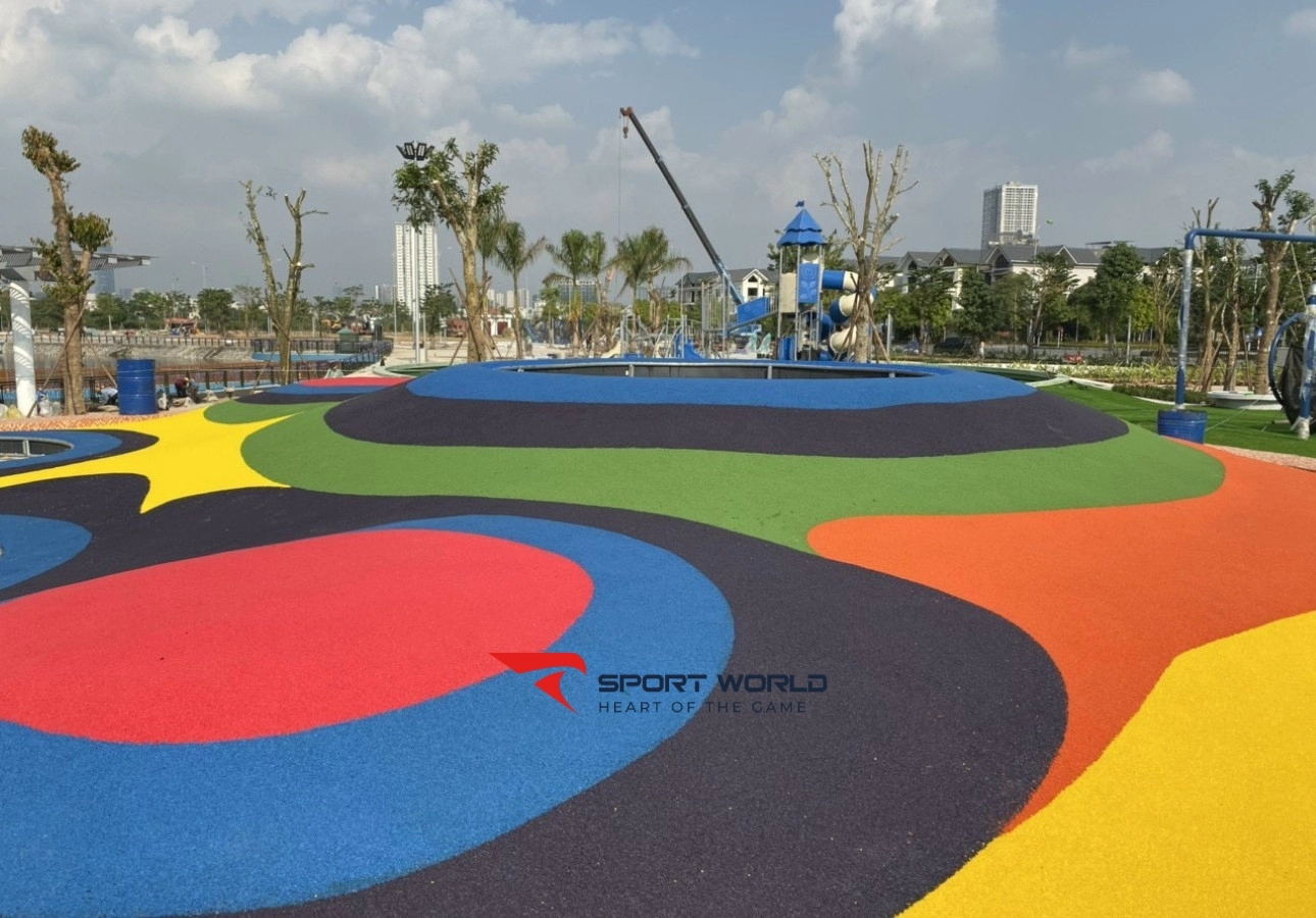 Thi công sân chơi an toàn cho trẻ em bằng cao su EPDM