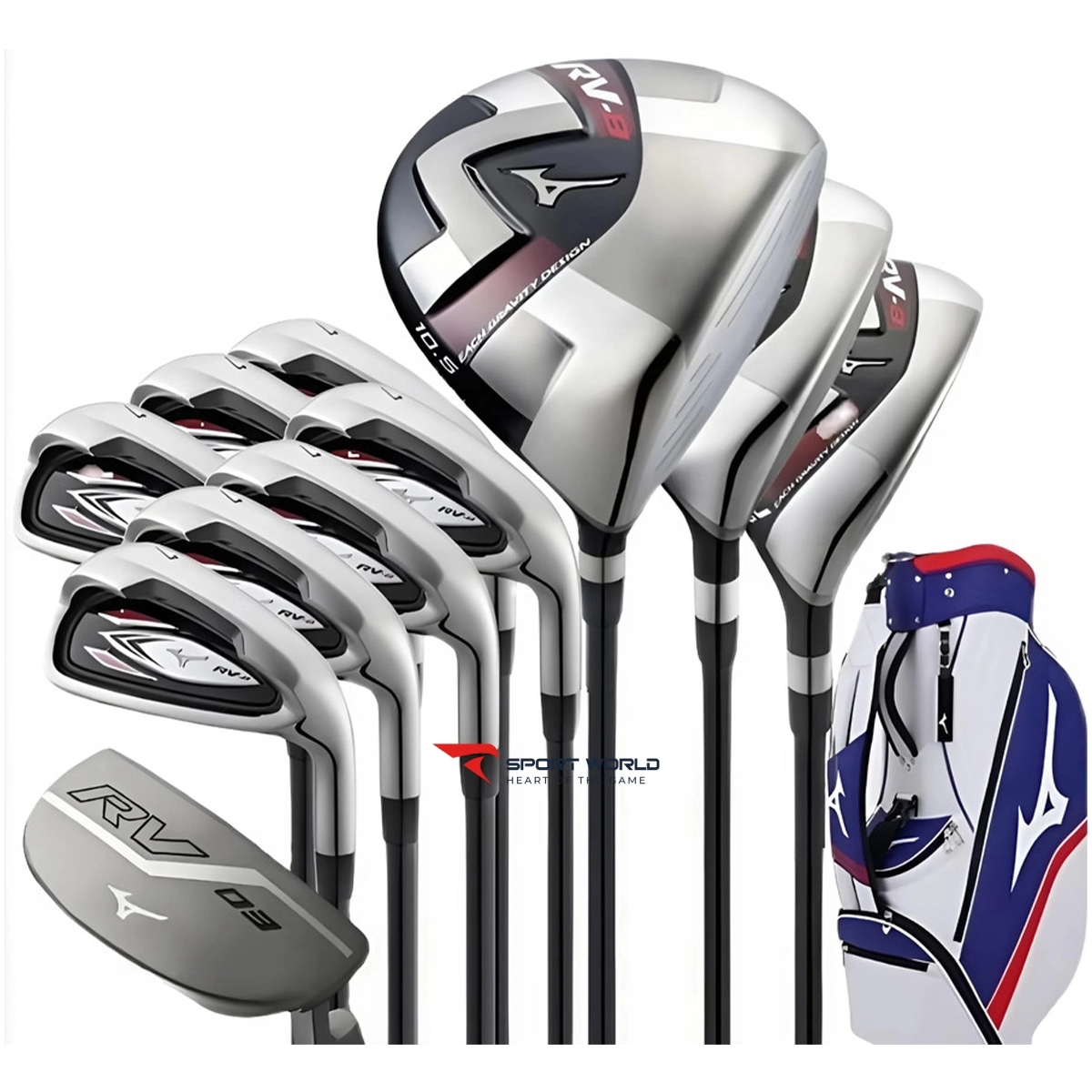 Bộ gậy golf Fullset Mizuno RV-8 Graphite (10 gậy + túi)