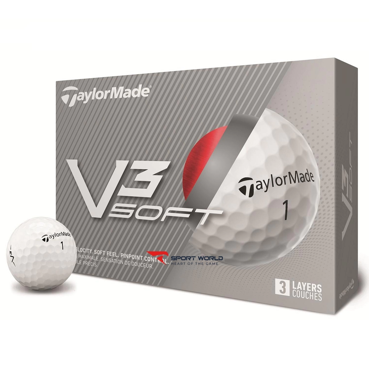 Bóng golf Taylormade V3 Soft (hộp 12 quả/4 tuýp)