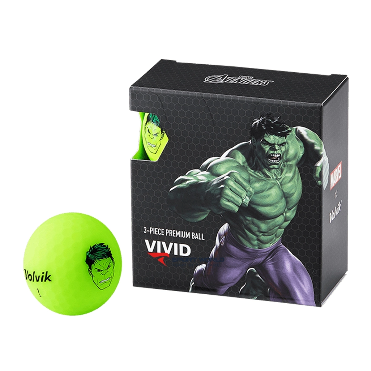 Bóng golf Volvik Marvel Hulk Pack (hộp 4 quả)